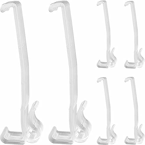 3-1/4 Inch Clear Plastic Valance Clips for Horizontal Blinds - 6 Pack