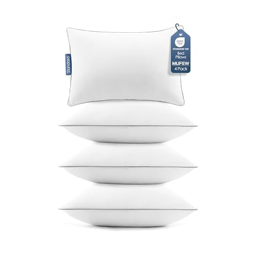 Set of 4 Cooling Down Alternative Bed Pillows - Standard Size