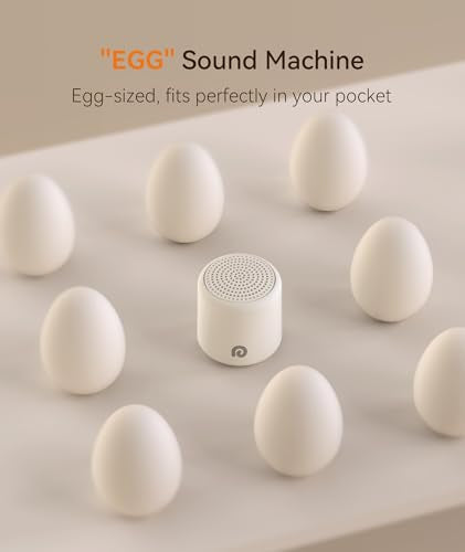 Portable White Noise Sound Machine for Travel - Egg-Sized Sleep Aid, 16 Sounds