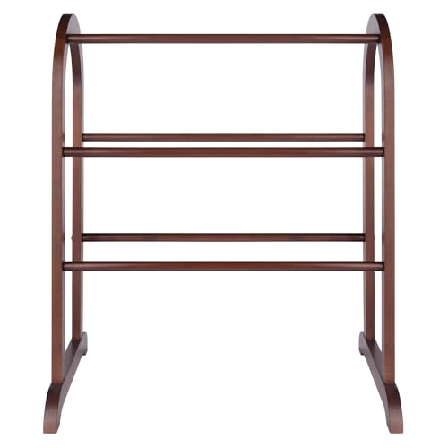 6-Rung Wood Quilt Rack - Antique Walnut Blanket Stand