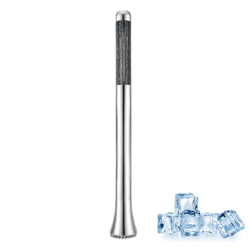 Silver 12.5 Inch Stainless Steel Cocktail Muddler for Mojitos & Drinks