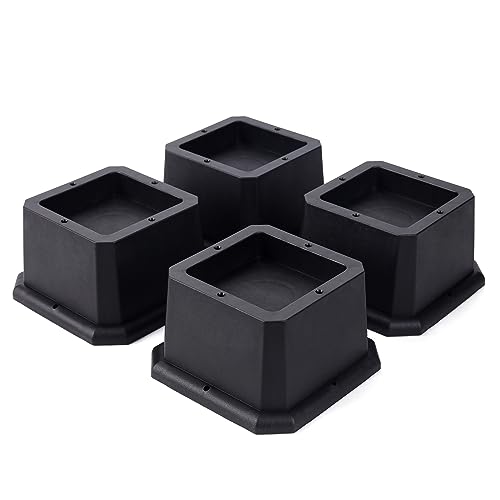 Heavy Duty 2-Inch Furniture & Bed Risers with Anti-Slip Pads - 4 Pack