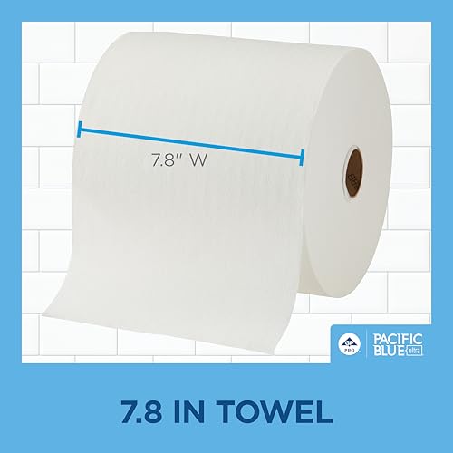 High-Capacity Commercial Paper Towel Rolls, White, 8-Inch x 1150 Ft (3 Pack)