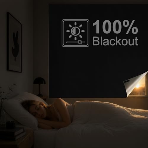 100% Blackout Portable Curtains - No-Drill, Customizable Size (57" W x 118" H)