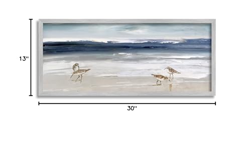 Stupell Industries Sandpipers Grazing Sea Shore Framed Wall Art, Design by Sally Swatland