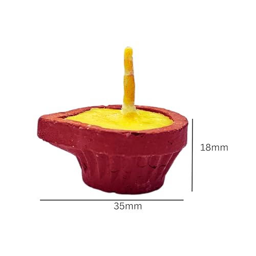 Handcrafted Clay Ghee Diya Set of 15 - Eco-Friendly Puja Lamps with Ghee Wicks