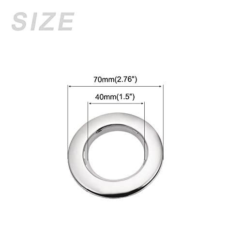 Plastic Curtain Grommets 1.5 Inch Inner Diameter, Silver Tone - 6 Pack