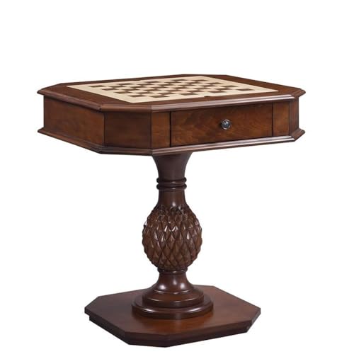 Square Game Table with Reversible Checkers and Backgammon Board