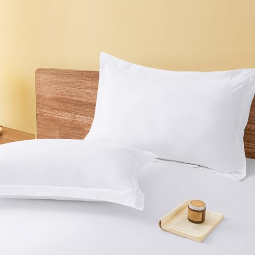 Euro Pillow Shams Set of 2, 26x26 Inch Soft Microfiber Pillow Covers with Flange