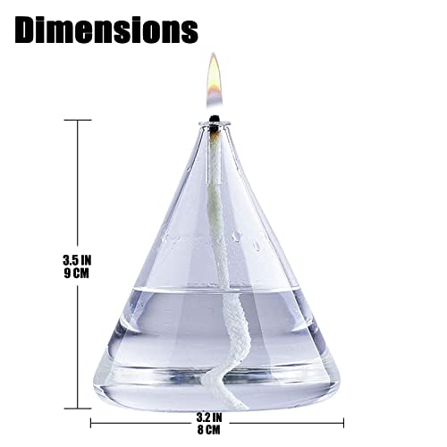 Petite Cone Oil Lamp - Refillable Borosilicate Glass Candle