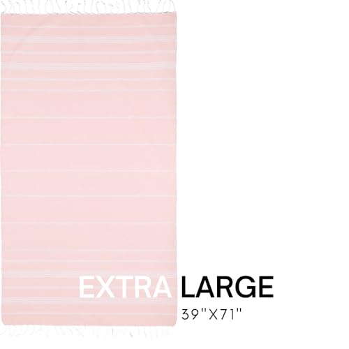 BAY LAUREL Turkish Beach Towel with Travel Bag, 39x71 Oversized Quick Dry