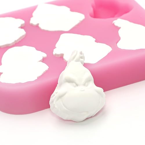 XMAS2 2 Pcs 3D Skull Christmas Chocolate Molds – Pink Silicone Candy & Cake Mold