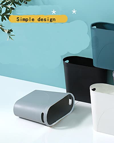 Small Slim Plastic Trash Can 3 Gallon Set of 2 White Wastebasket