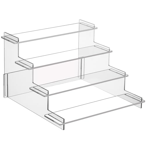 4-Tier Acrylic Display Riser for Perfume, Collectibles, and Cupcakes