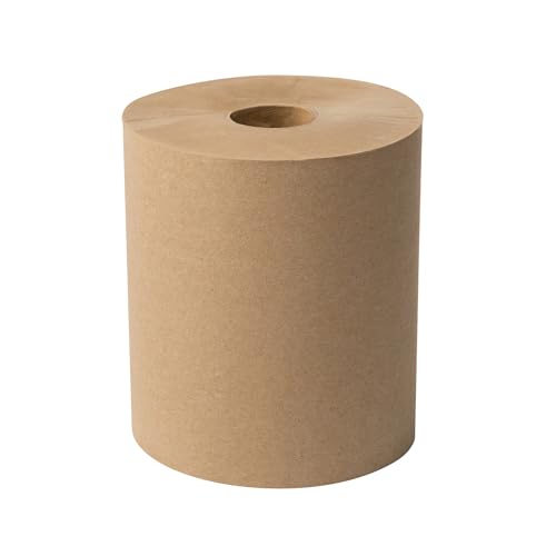1-Ply Commercial Natural Hardwound Paper Towels, 8" x 800', 6 Rolls