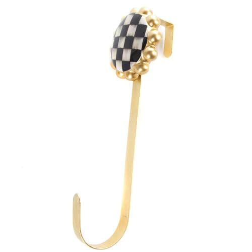 Black and White Checkered Over the Door Wreath Hanger - 13x12 Inch