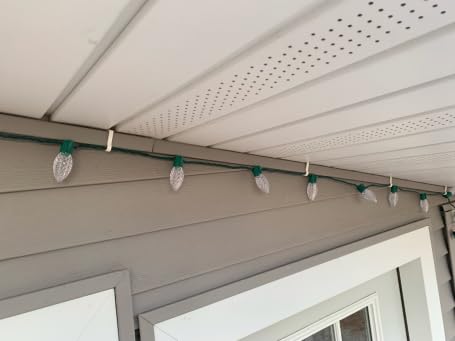 Weather-Resistant Christmas Light Hangers with Locking Tab - 100 Pack