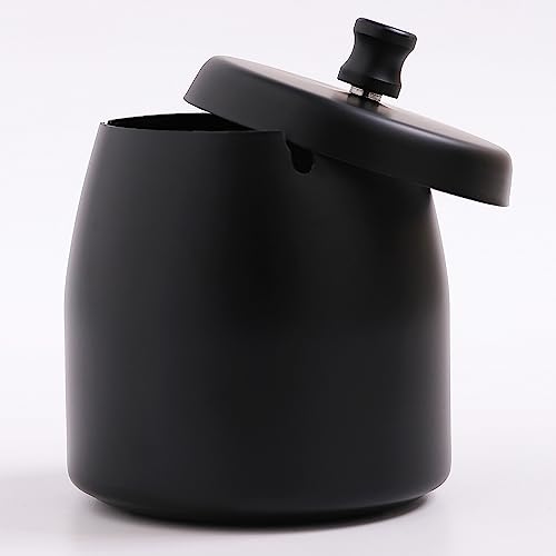 Stainless Steel Windproof Ashtray with Lid - Odorless Outdoor Ashtray