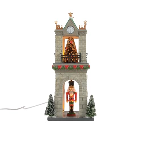 Light-Up Christmas Village Nutcracker Sentry Building, 10-Inch Porcelain Decor