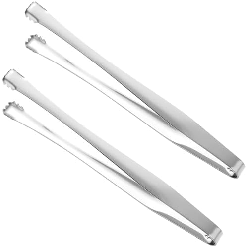 IAXSEE Silver Egg Chalaza Remover Tongs - 2 Pack, Stainless Steel Kitchen Tool for Cooking & Baking