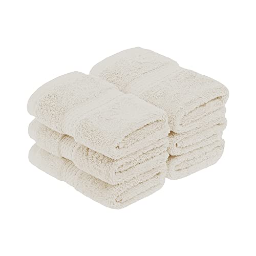 Egyptian Cotton Face Towel Set - 6-Piece Plush Absorbent Washcloths