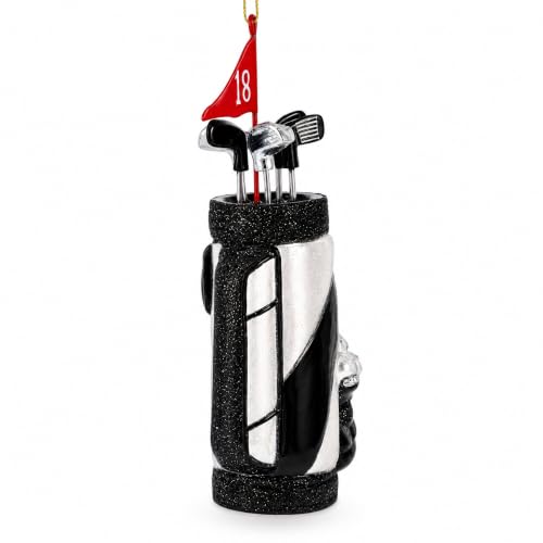 Golf Bag Ornament with Clubs - Handcrafted Glass Christmas Decoration