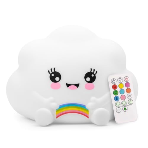 Cloud Night Light for Kids, Rechargeable Silicone Color Changing Lamp