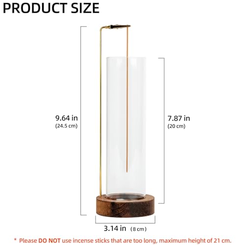 Upside Down Incense Holder with Glass Ash Catcher and 30 Incense Sticks