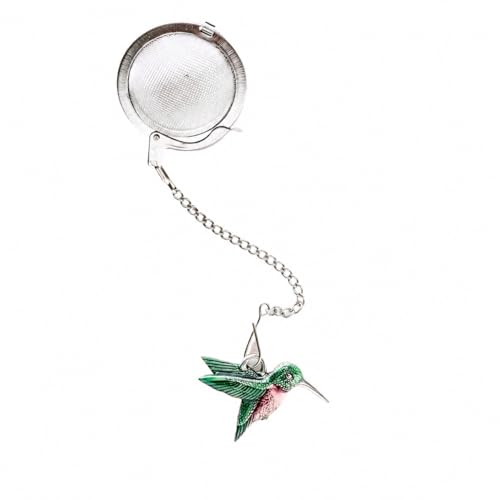 DANFORTH Hummingbird Tea Infuser with Pewter Charm - Handcrafted Loose Leaf Tea Steeper, Gift Boxed