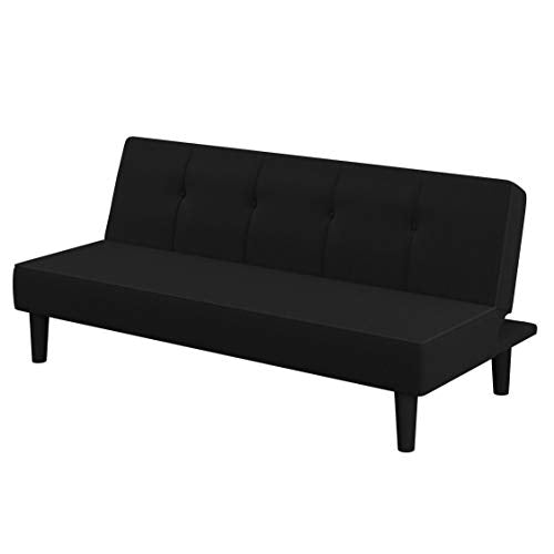 Serta Twin Sofa Bed Futon in Black - Space-Saving Convertible Couch