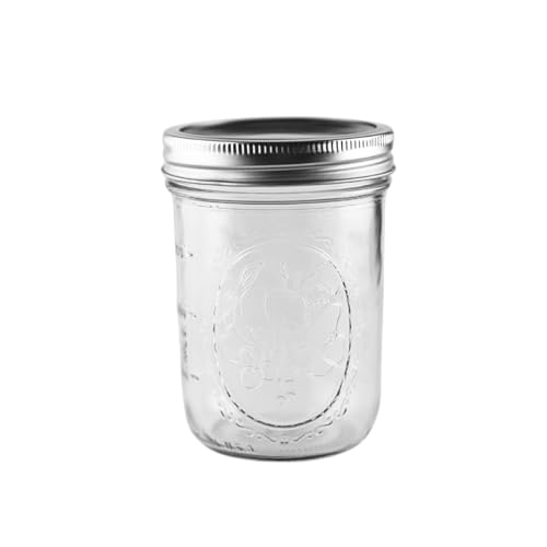 16 oz Wide Mouth Glass Mason Jars with Airtight Lids - 6 Pack