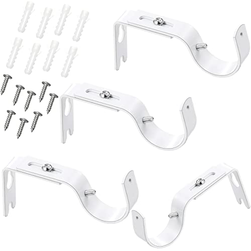 Adjustable Curtain Rod Brackets, 4-Piece Set for 3/4 to 1 Inch Rods