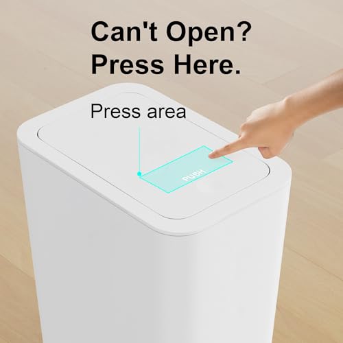 3-Pack 2.6 Gallon Small Trash Can with Pop-Up Lid, Slim Garbage Bin