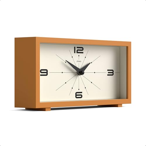Modern Rectangular Desk Clock - Mustard Yellow Retro Shelf Clock