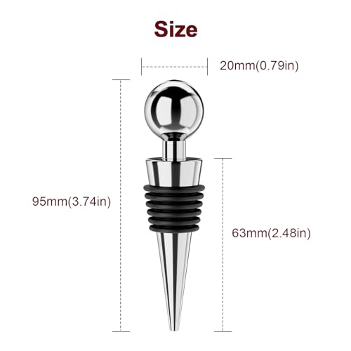Reusable Vacuum Wine Bottle Stoppers - 3-Pack Leak-Proof Wine Savers (Silver)