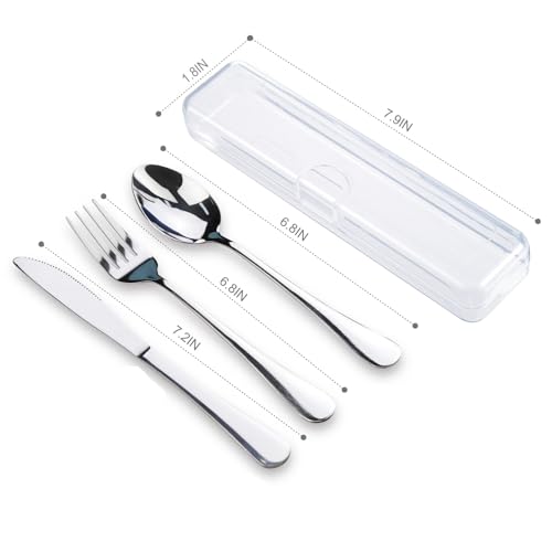 4-Piece Stainless Steel Travel Utensils Set with Carrying Case