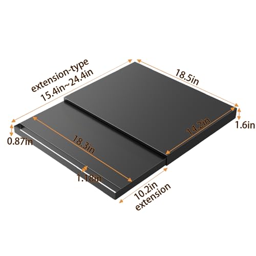 VibeNest Steel Microwave Stand with Pull-Out Shelves | Countertop Organizer for Compact Microwaves, Coffee Station & Kitchen Appliance Storage (Black+Shelf)