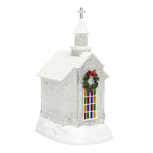 Moments in Time LED Lighted Christmas Chapel – Acrylic Tabletop Decoration