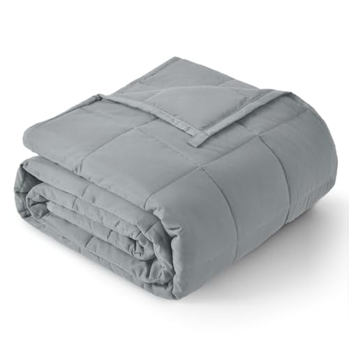 12lb Weighted Blanket for Adults, 48x72 Twin Size Cooling Breathable Grey