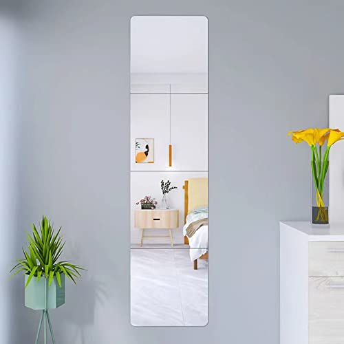 Shatterproof Acrylic Wall Mirror Tiles - 8x8 Inch Self-Adhesive Set of 4