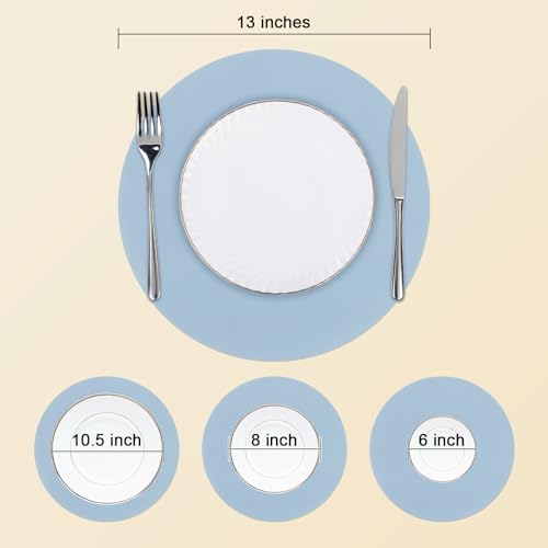 13-Inch Round Disposable Paper Placemats, Dusty Blue, 100-Pack