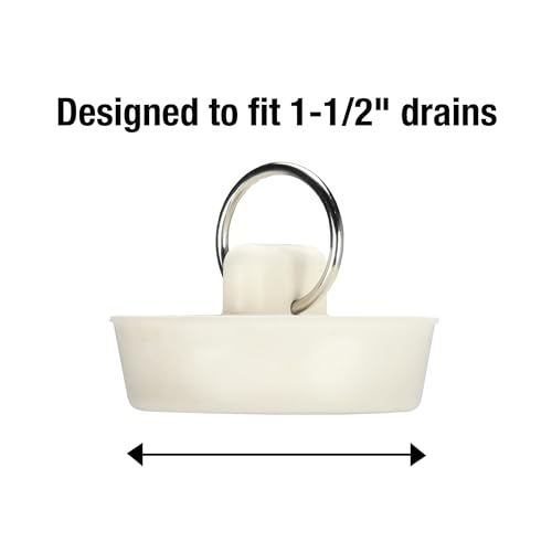 1-1/2 Inch Rubber Drain Stopper with Pull Ring - Off-White, Variation of THIS listing