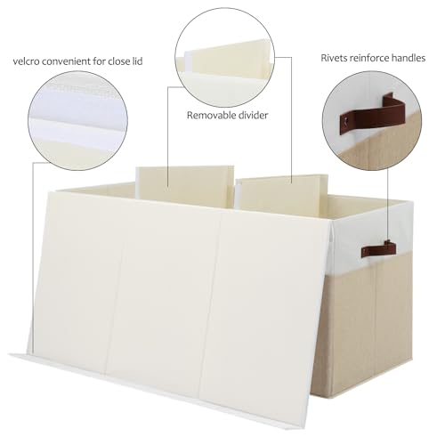 Extra Large Toy Storage Box with Lid & Dividers - Foldable Toy Organizer