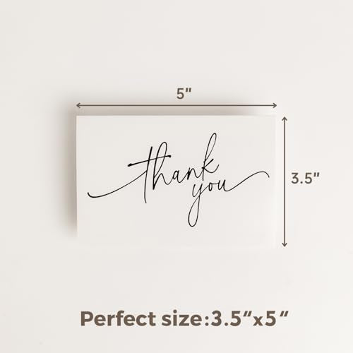 SPIRITDUST 52-Pack Thank You Cards Bulk with Kraft Envelopes and Stickers, Minimalist 3.5x5