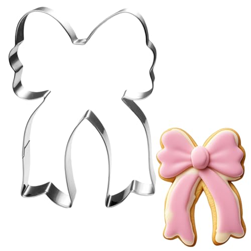 Bow Cookie Cutter - 4 Inch Stainless Steel, Dishwasher Safe for Baking & Decorating