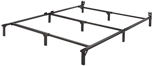 Amazon Basics Queen Metal Bed Frame - 9-Leg Support, Tool-Free Assembly, Black