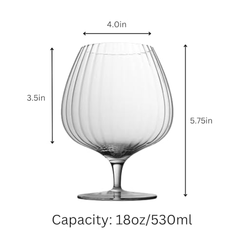 LEMONSODA Set of 2 Crystal Whiskey & Bourbon Snifter Glasses, 20oz