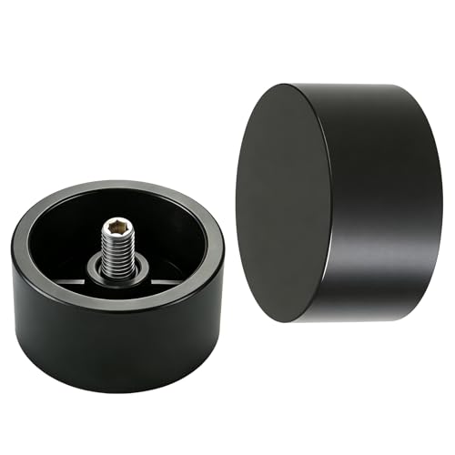 Modern Metal Curtain Rod Finials, 1-Inch Decorative End Caps, Black, 2 Pack