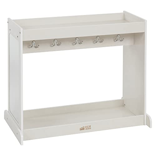 Toddler Dress-Up Island with Mirrors and Storage, White Wash Birch Wood