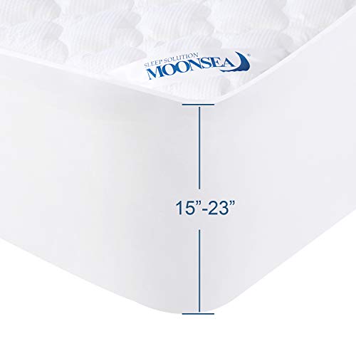 Moonsea Queen Mattress Pad - Extra Thick Quilted Topper (23" Deep Pocket)